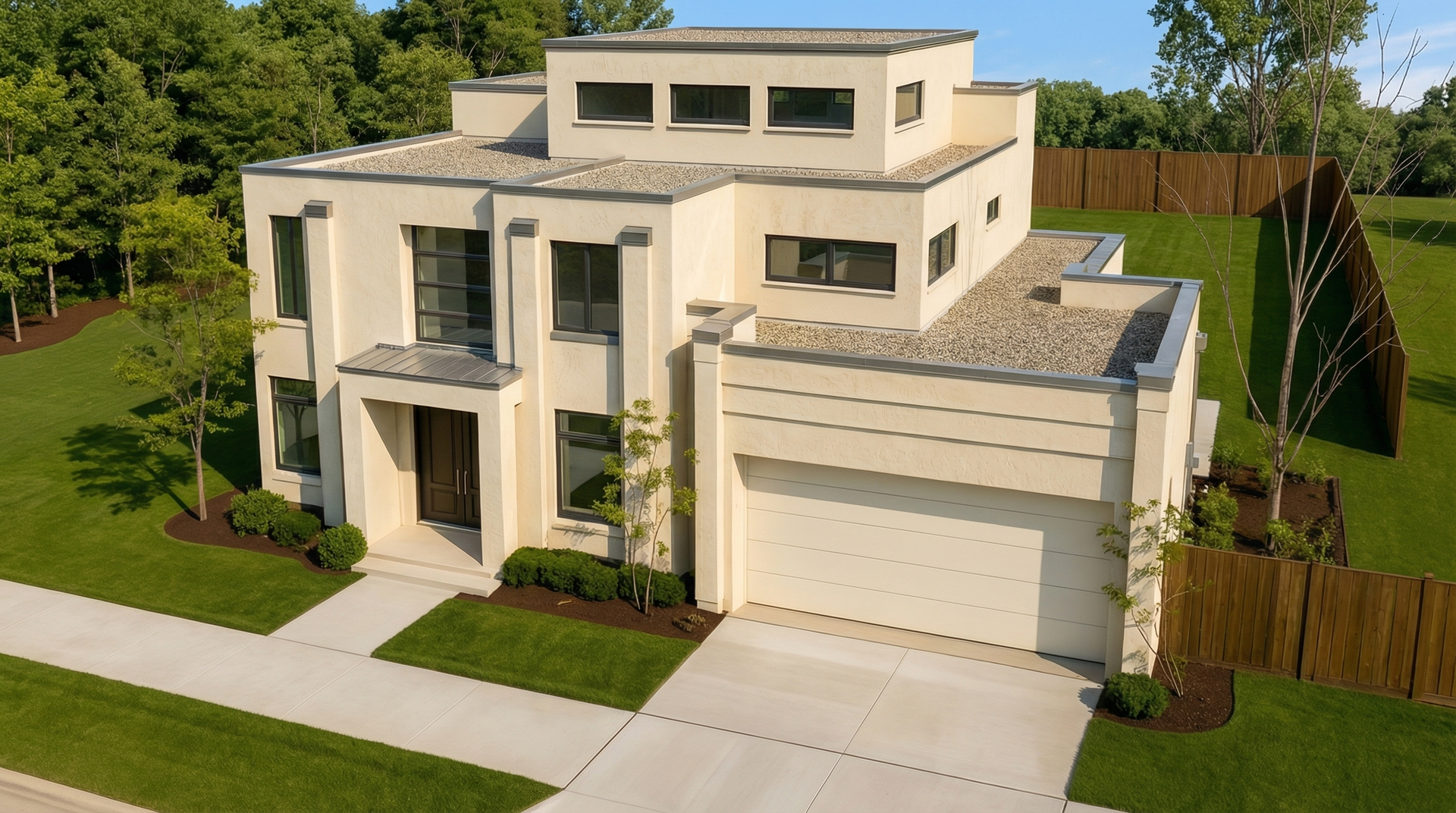 Contemporary architecture + flat roof + designed by Hyden Design Group.